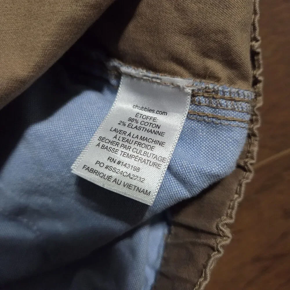 Chubbies Chino Shorts Mens XXXL Tan Regular Fit 5.5 Inseam Stretch Twill Khaki
